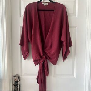 Vintage 100% Silk Assets Sweater Bolero Cardigan Red